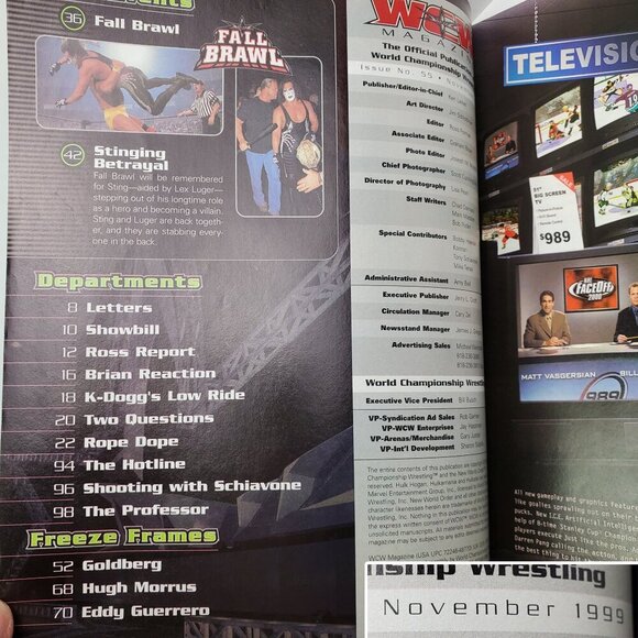 WCW Wrestling Magazine VTG 1999 Sting Bret Hitman Hart Goldberg Fall Brawl 90s - Picture 6 of 10